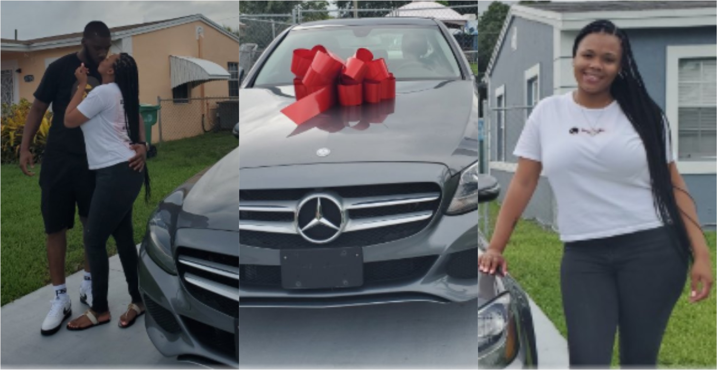 Young man gifts his wife luxurious Mercedes car for making him a dad; drops beautiful photos