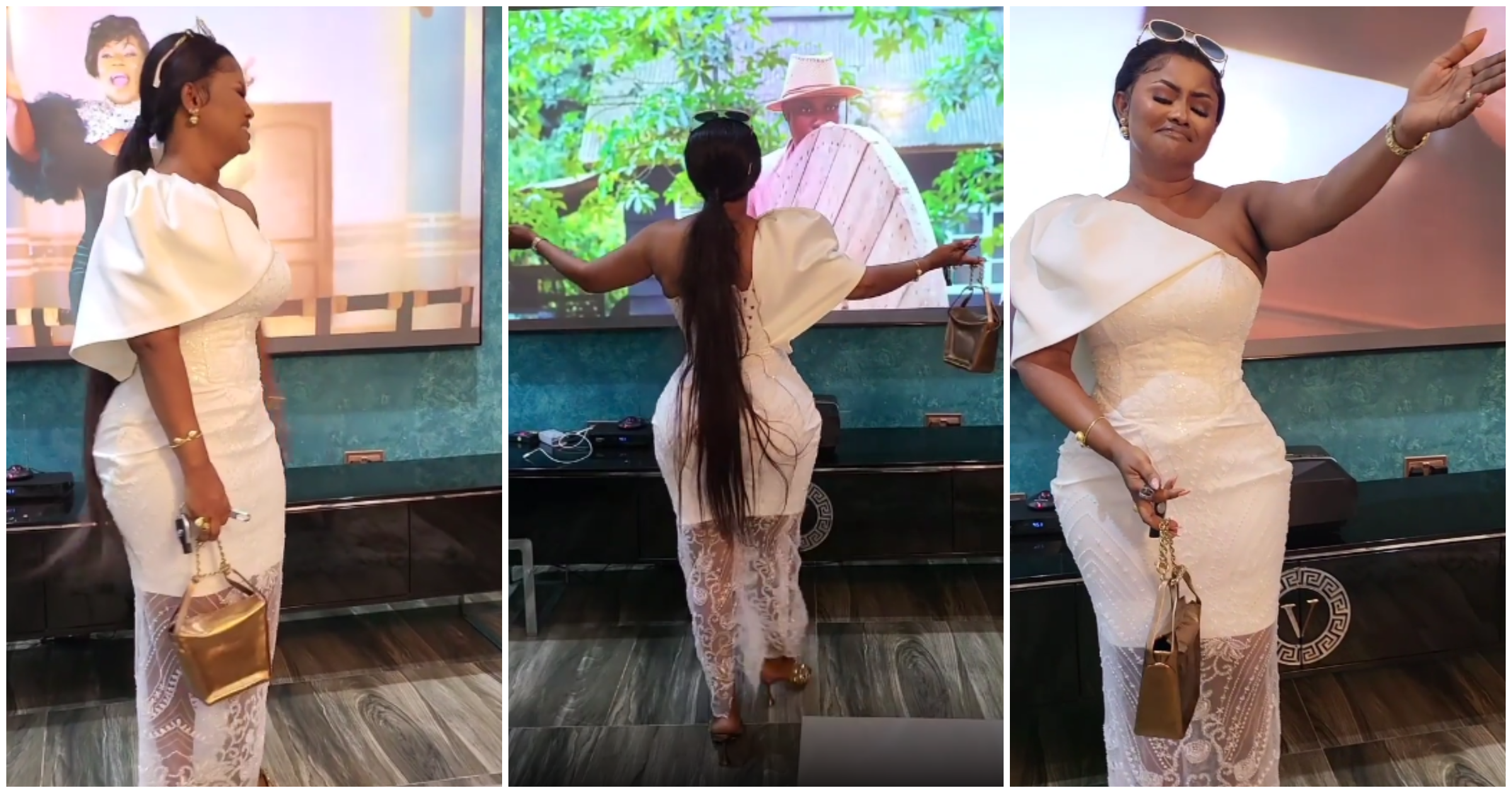 Rich and classy: Video of McBrown's plush living room with gigantic TV pops up, fans tap into her blessing