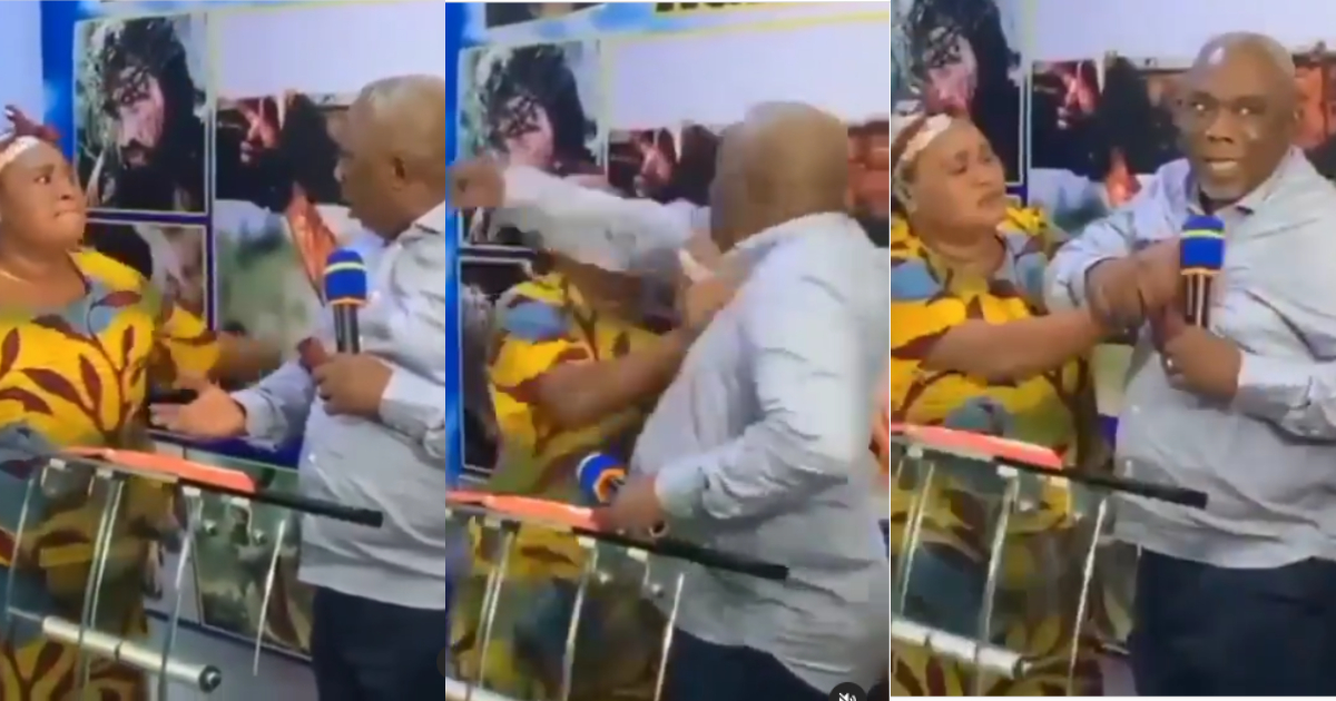 Maame yi be ku mi oh - Apostle Prah tells director as he receives hot slaps on movie set (video)