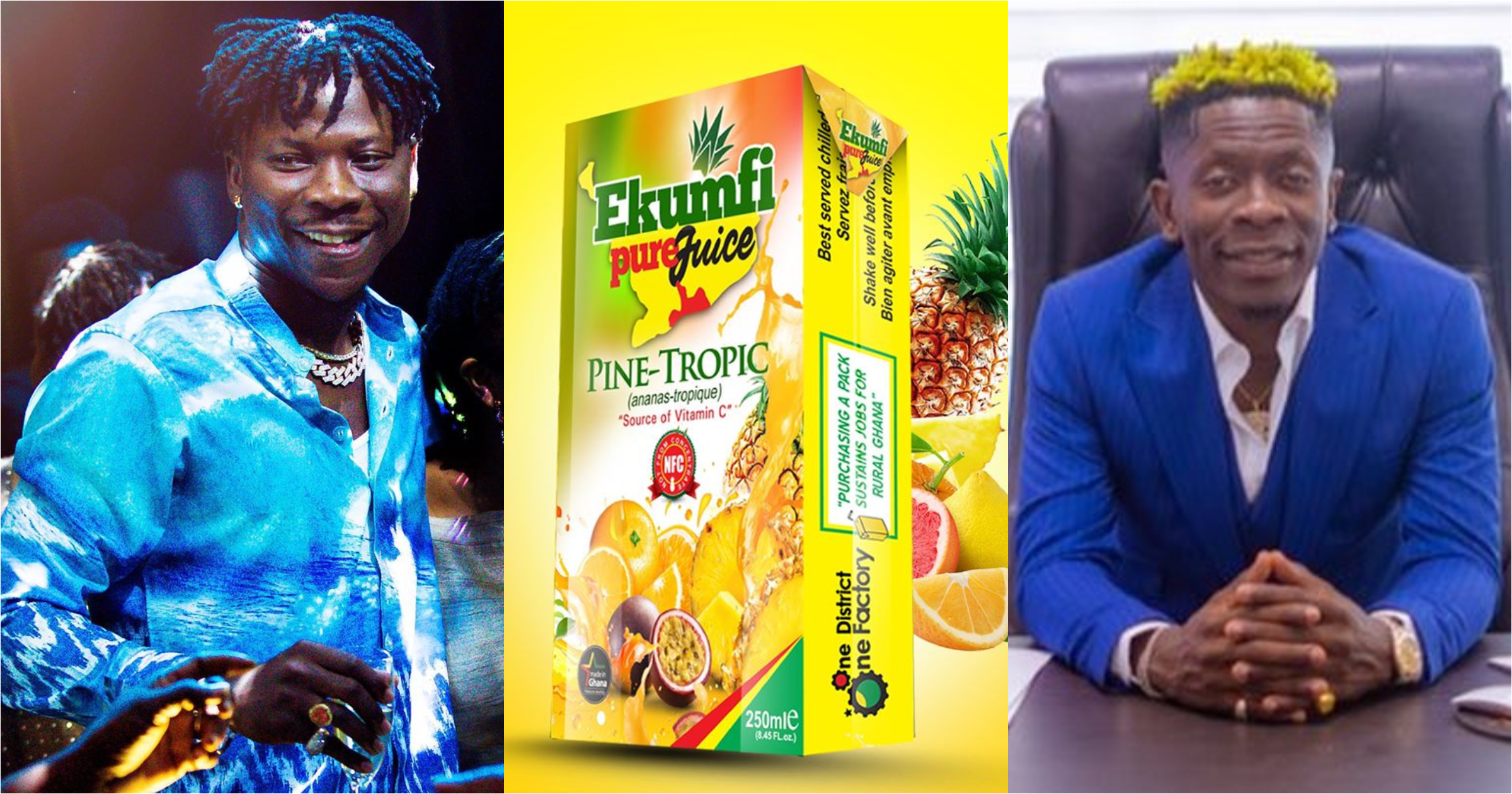 Shatta Wale and Stonebwoy promote Ekumfi Juice as they hang out in new video