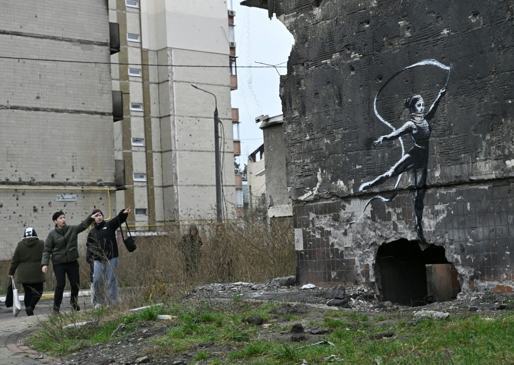A number of murals in he style of Banksy have appeared in and around Kyiv prompting Ukrainians to think that the street artist might be working in the war-ravaged country