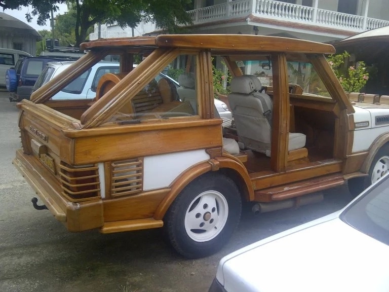 Range Rover made entirely from wood