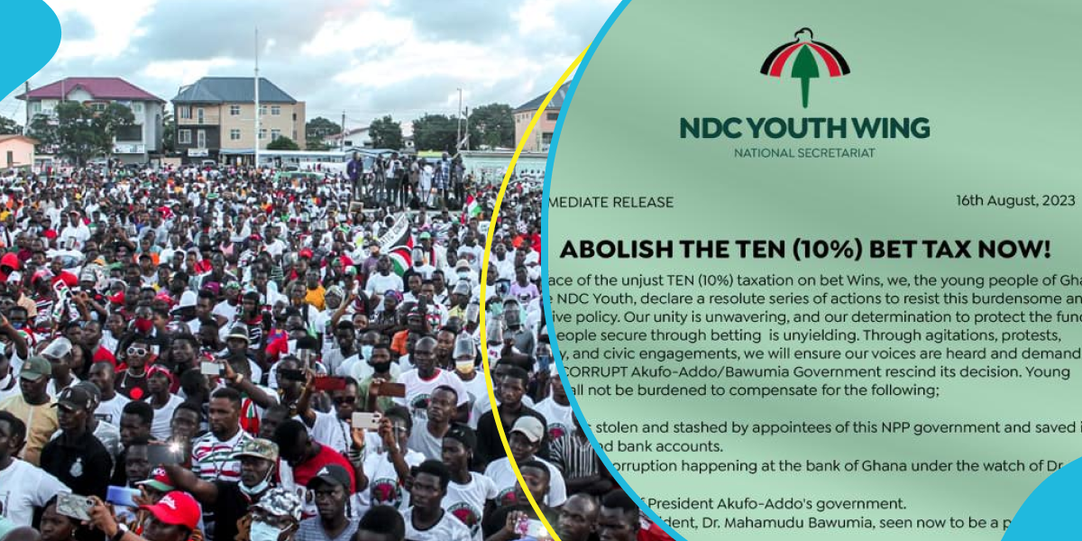 NDC youth protest against tax on bet winnings