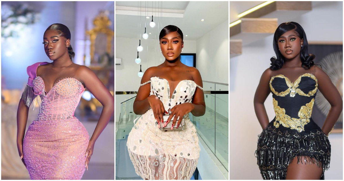 Hajia Bintu: TikTok star tries to recreate Diana Asamoah's magnificent gown for her birthday party while showing skin