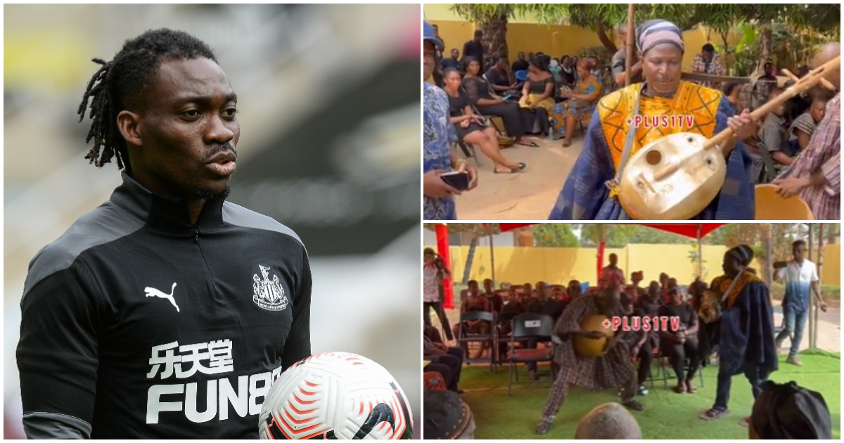 Christian Atsu: Video of King Ayisoba entertaining mourners at Atsu's family home causes frenzy online