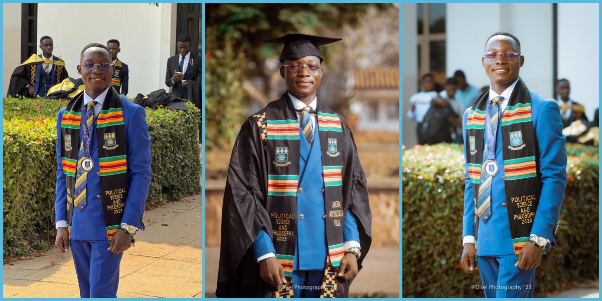 UG Graduation: Ghanaian Student Who Offered Philosophy Gets First Class; Netizens Ask How He Did It