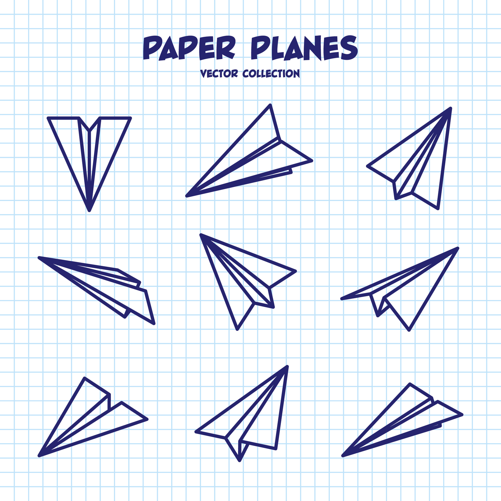 A drawing of paper planes on paper