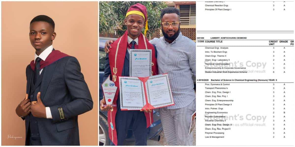 Reactions as young Nigerian man finishes school with an almost perfect CGPA, shows off his stunning result