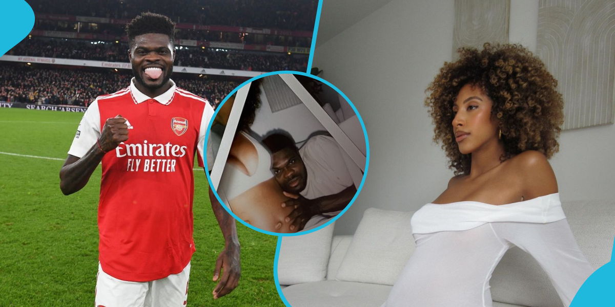 Thomas Partey hugs his girlfriend's baby bump excitedly: "He's going to be a father soon"