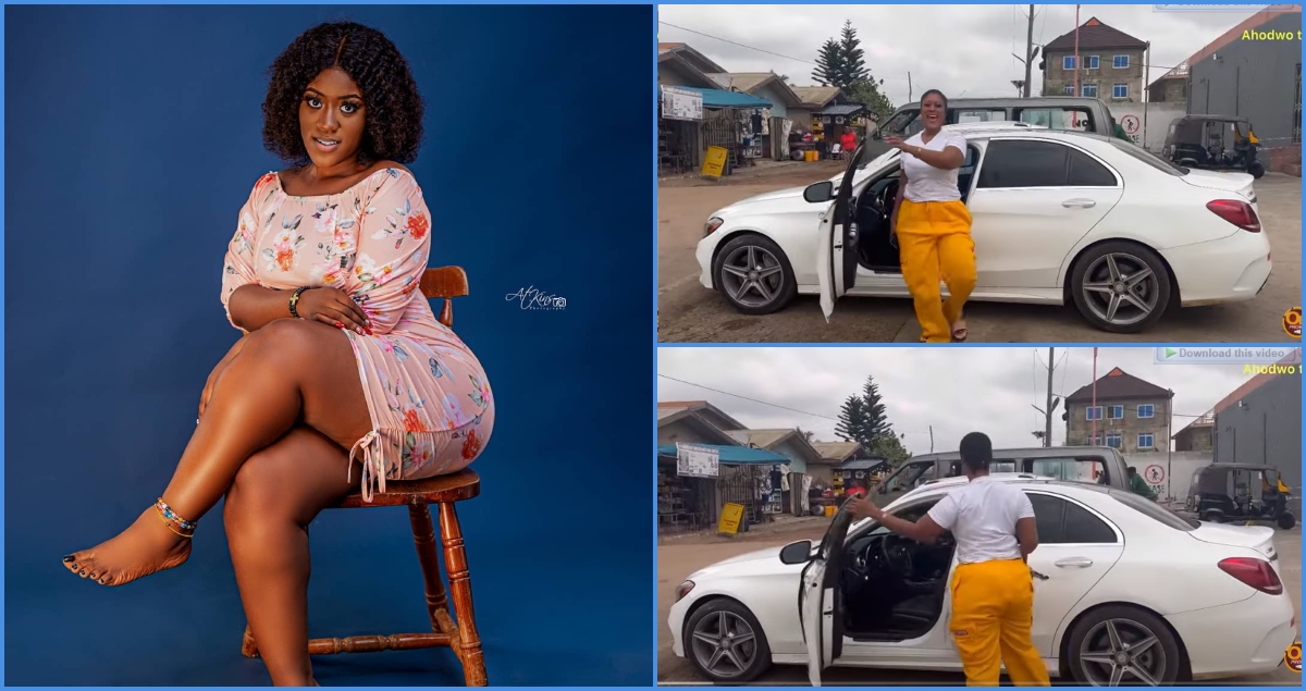 Dr Likee's girl Awurama buys new Mercedez Benz C300, flaunts it in video