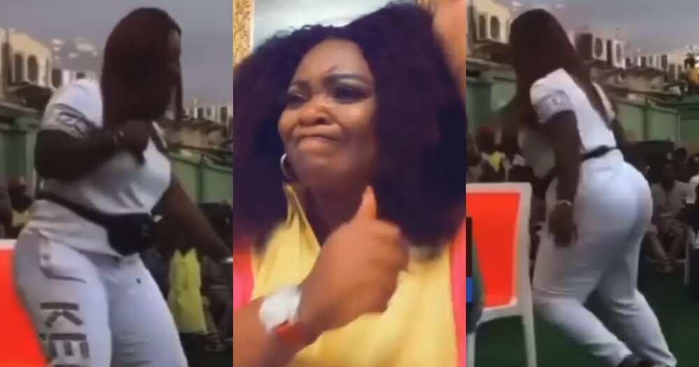 Jackie Appiah: Actress Falls During Musical Chair Competition in new Video; Organisers help her up