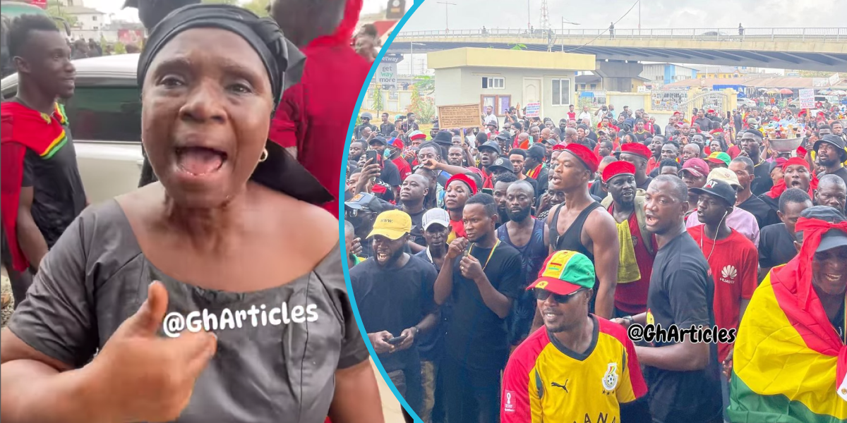 Save GH Football Demo: 62-year-old woman at Obra spot mesmerises netizens with her petition
