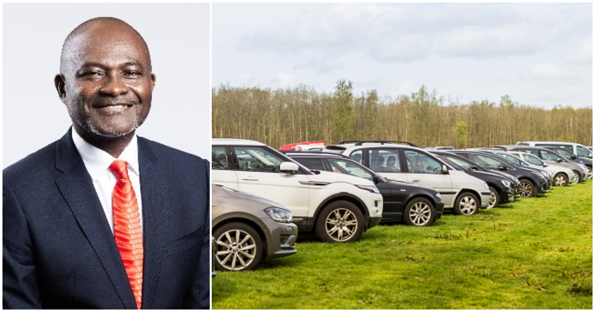 Photos of Kennedy Agyapong and many cars neatly lined up