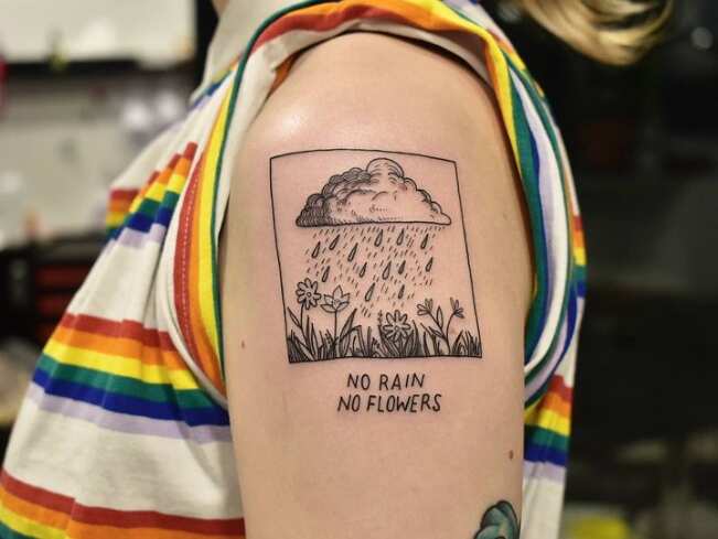 No rain, no flowers tattoo