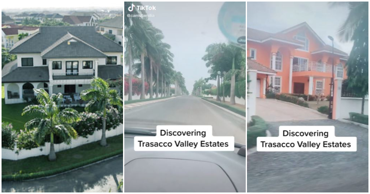 TikToker shows off magnificent mansions in Trasacco Estates to prove that it is the most luxurious neighbourhood in Ghana