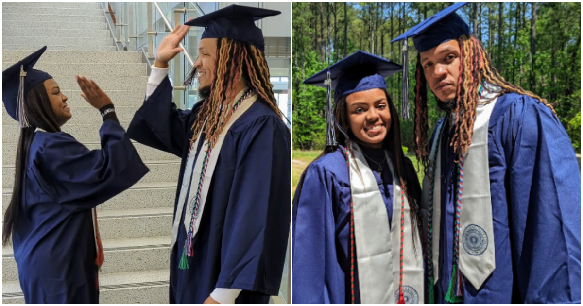 After overcoming challenges, proud dad and his dual-enrolled daughter graduate together from college