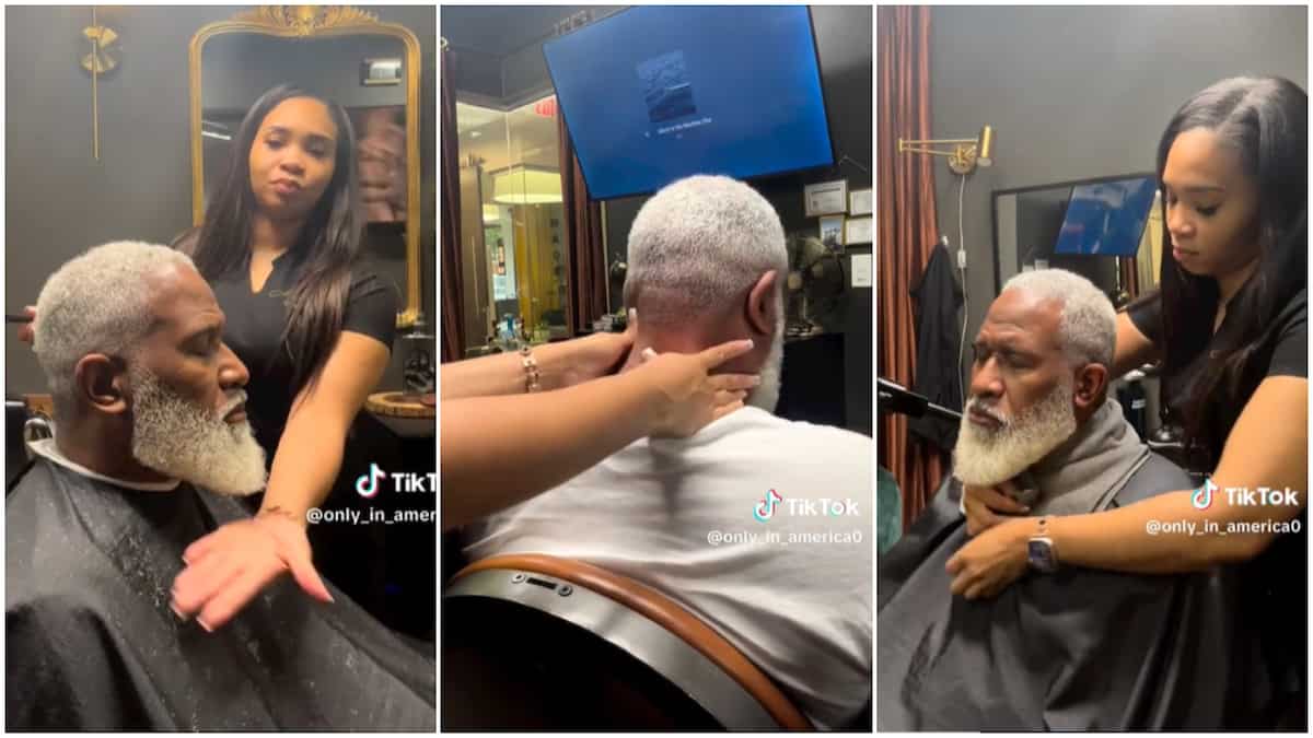 Man got cool haircut/Lady massaged customer.