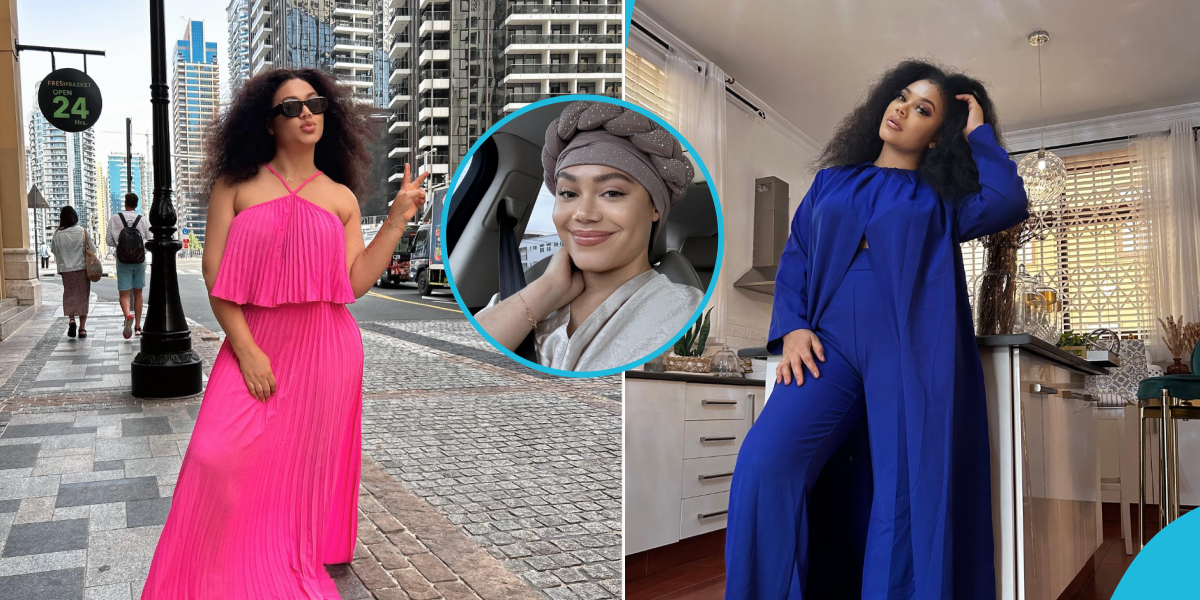 Nadia Buari looks breathtaking in a stylish maxi dress and turban while showing off her bare face