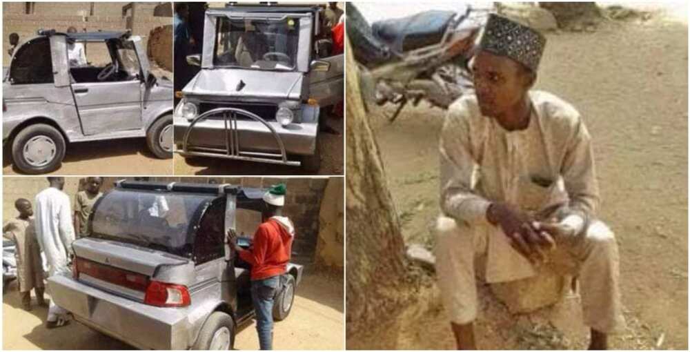 Nigerian man celebrated after using local materials to construct unique vehicle