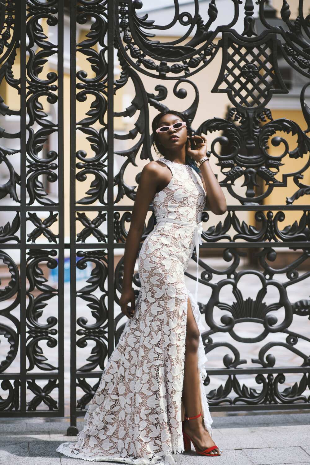 wedding guest white lace dress styles in ghana