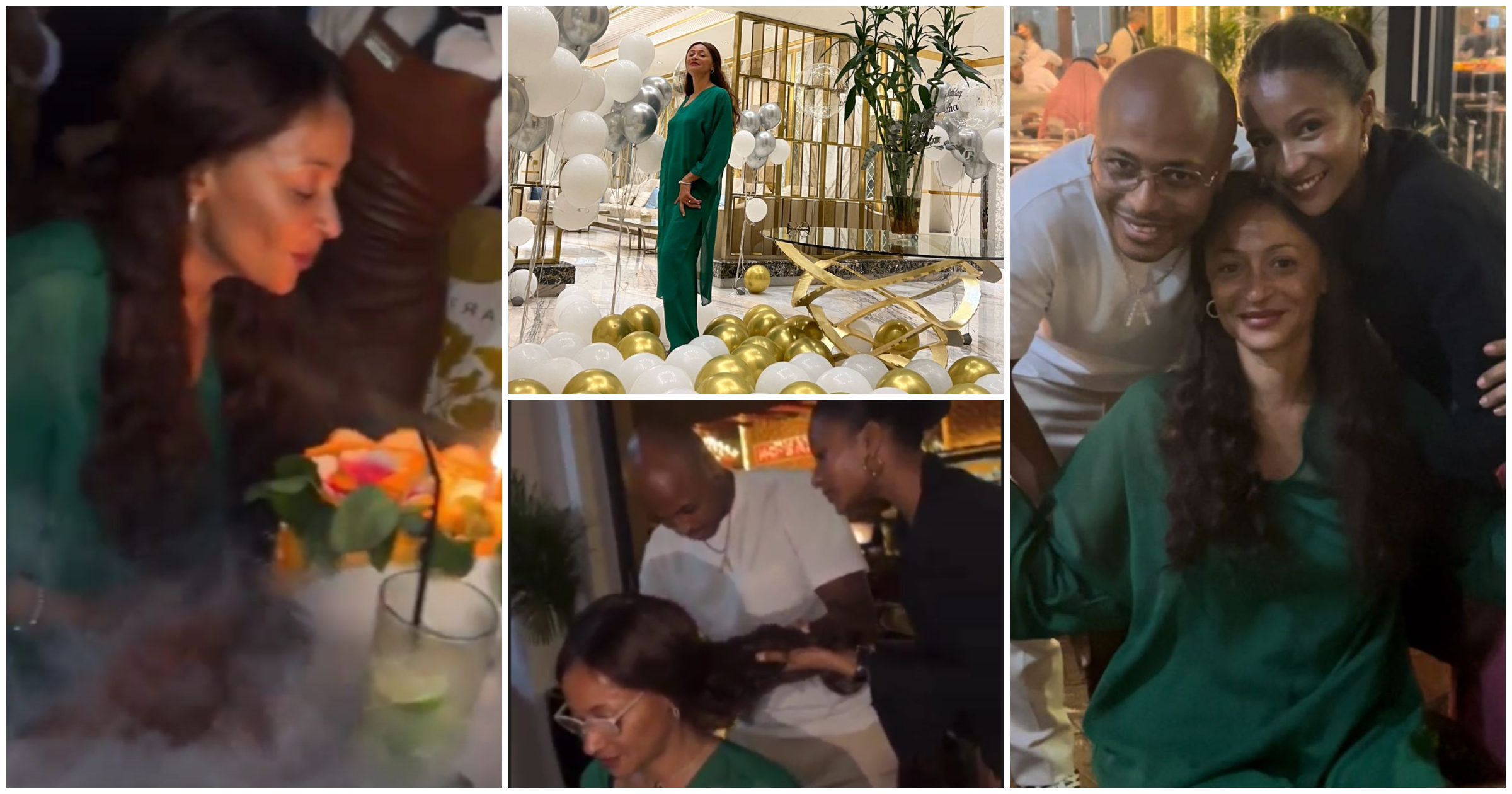 Beautiful video drops as Dede Ayew celebrates his mother's 54th birthday in Qatar, decorates her with jewellery