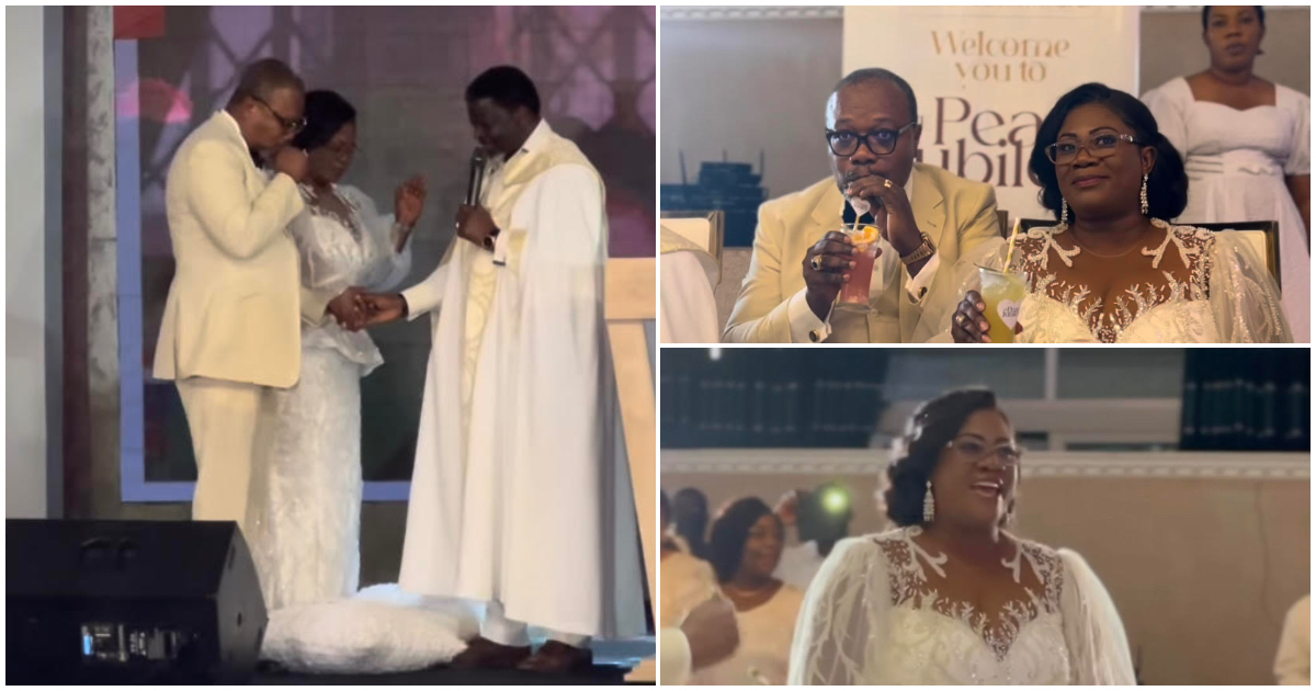 Bishop Gideon And Rev lady Mrs Olivia Titi-Ofei Look Regal In White Outfits For their 30th Wedding Anniversary
