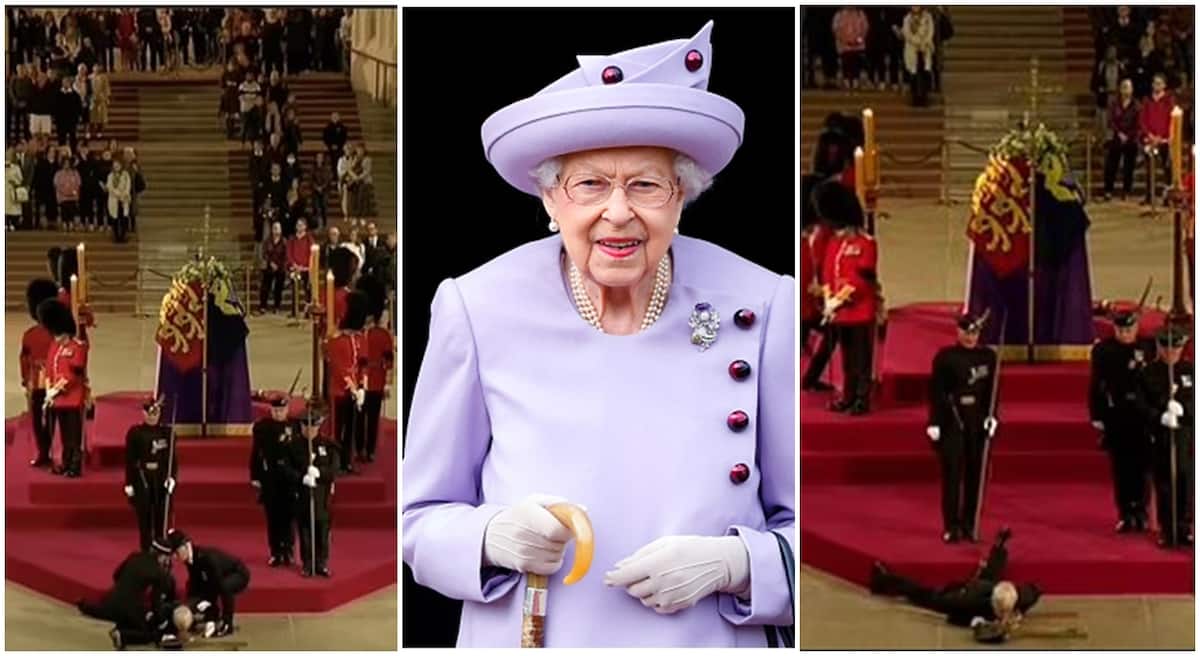 Guard faints in front of Queen Elizbeth's coffin, video goes viral