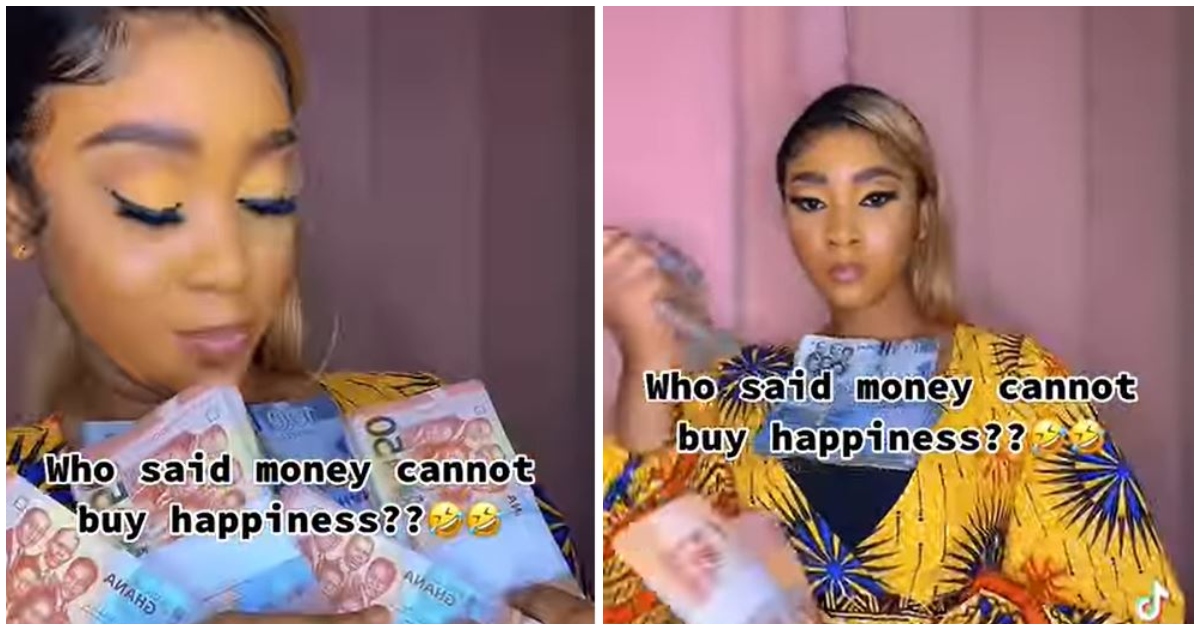 TikTok Influencer Jackline Mensah Puts Money On Display To Prove That She Is Rich
