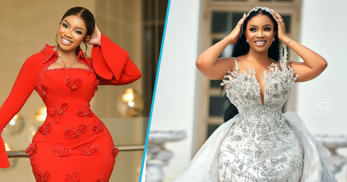 Serwaa Amihere turns heads as she looks angelic in a star-studded wedding gown