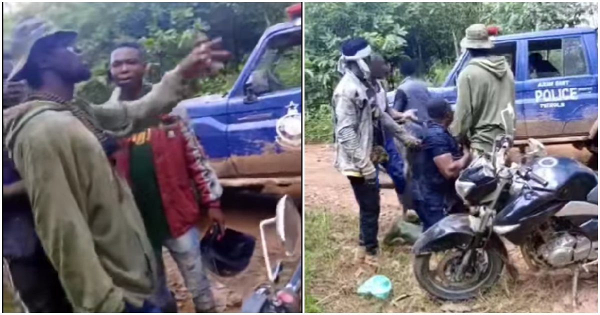 Viral video shows police begging for their lives as armed galamsey boys strike