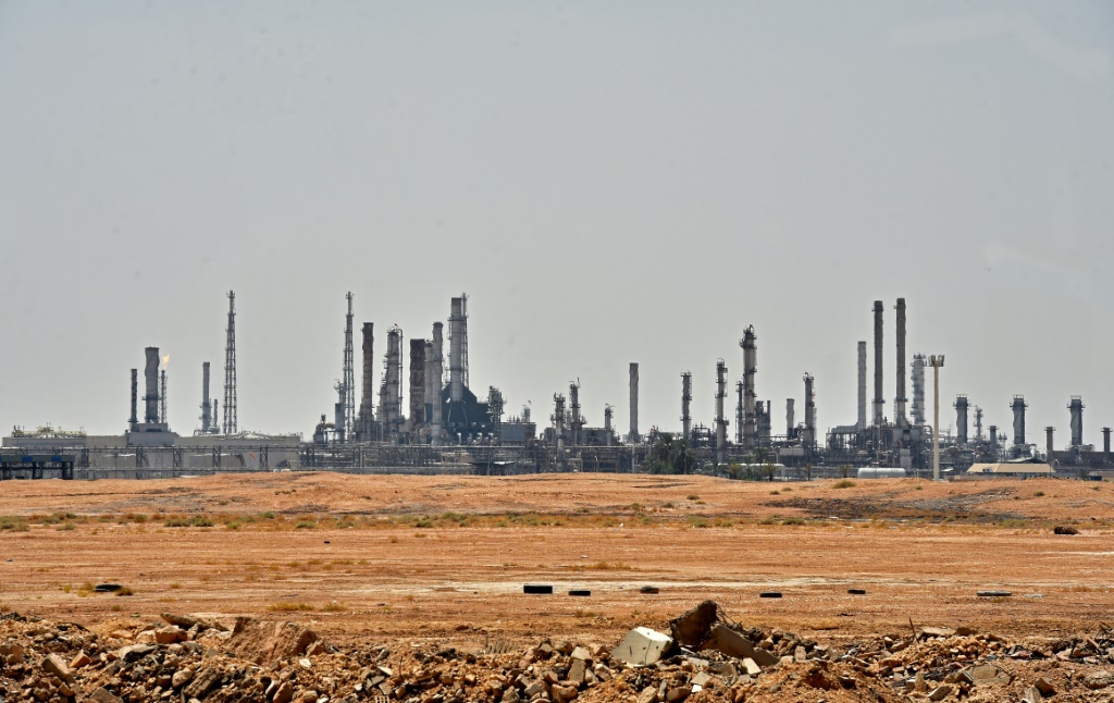 An Aramco oil facility near the al-Khurj area just south of the Saudi capital Riyadh, in 2019