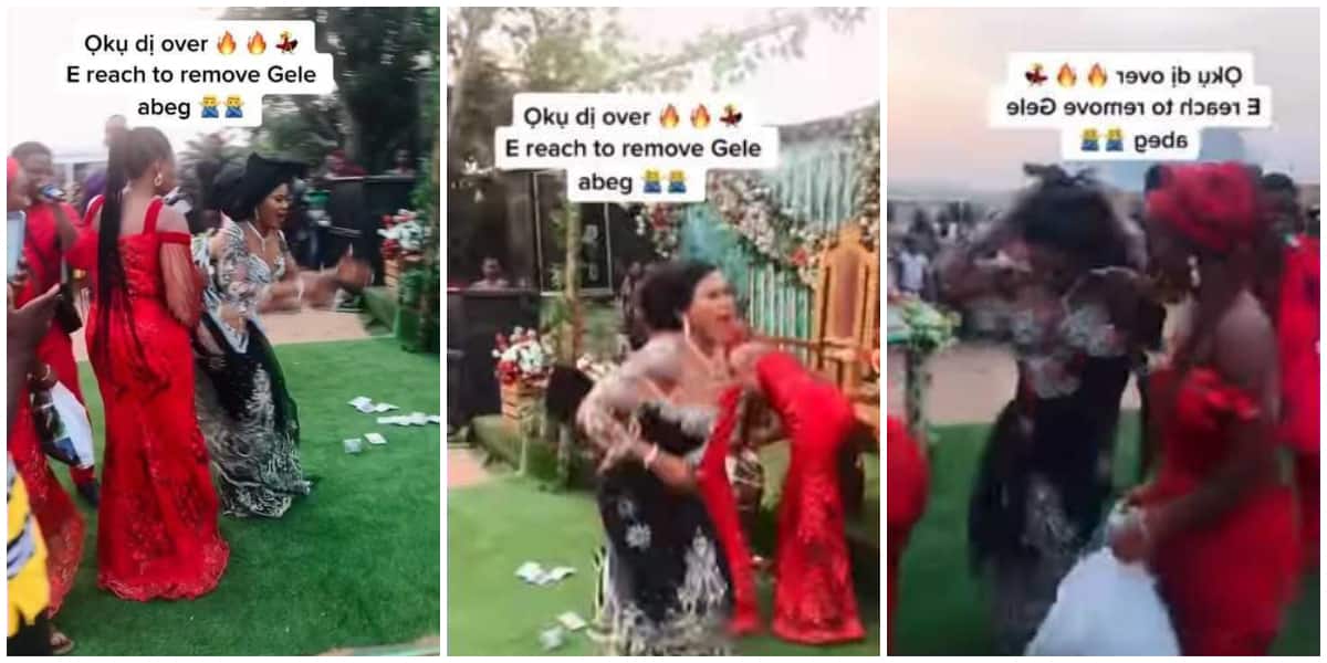 Bride causes stir at edding, yanks off gele as she burst into weird dance moves, video stirs reactions