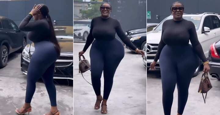 Black lady with fine shape causes buzz
