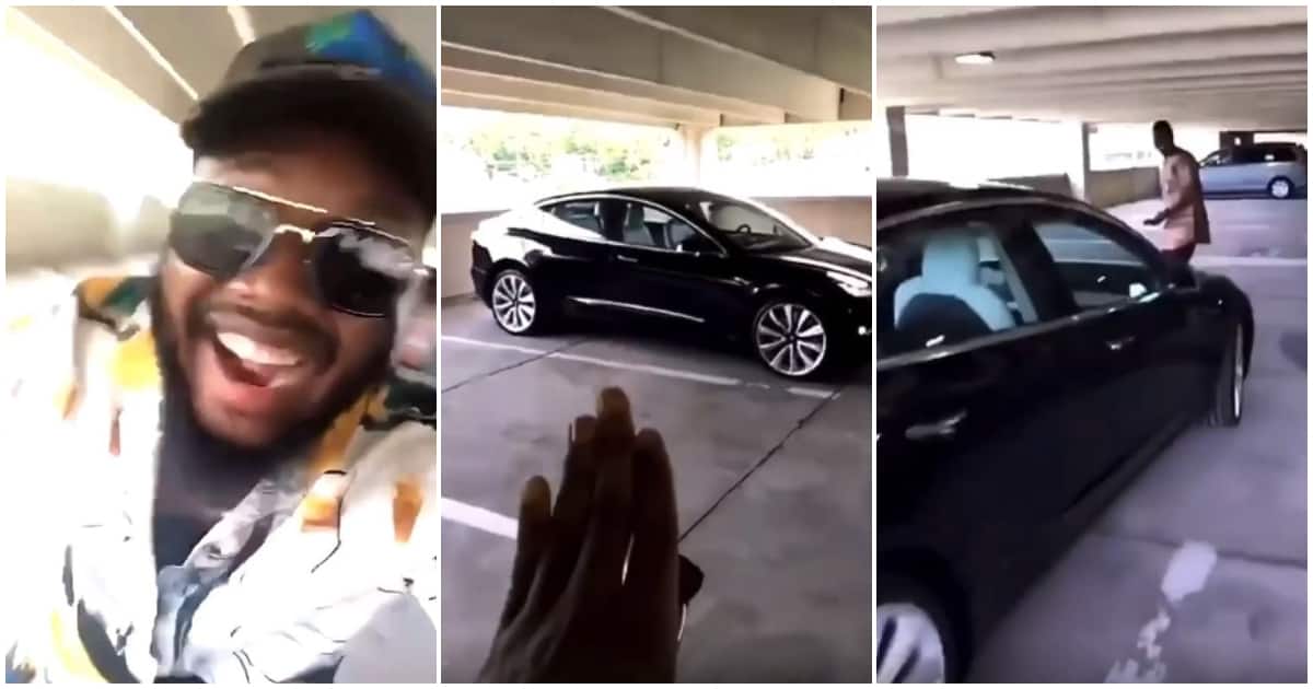 Tesla car, Nigeria man screams, self-driving car