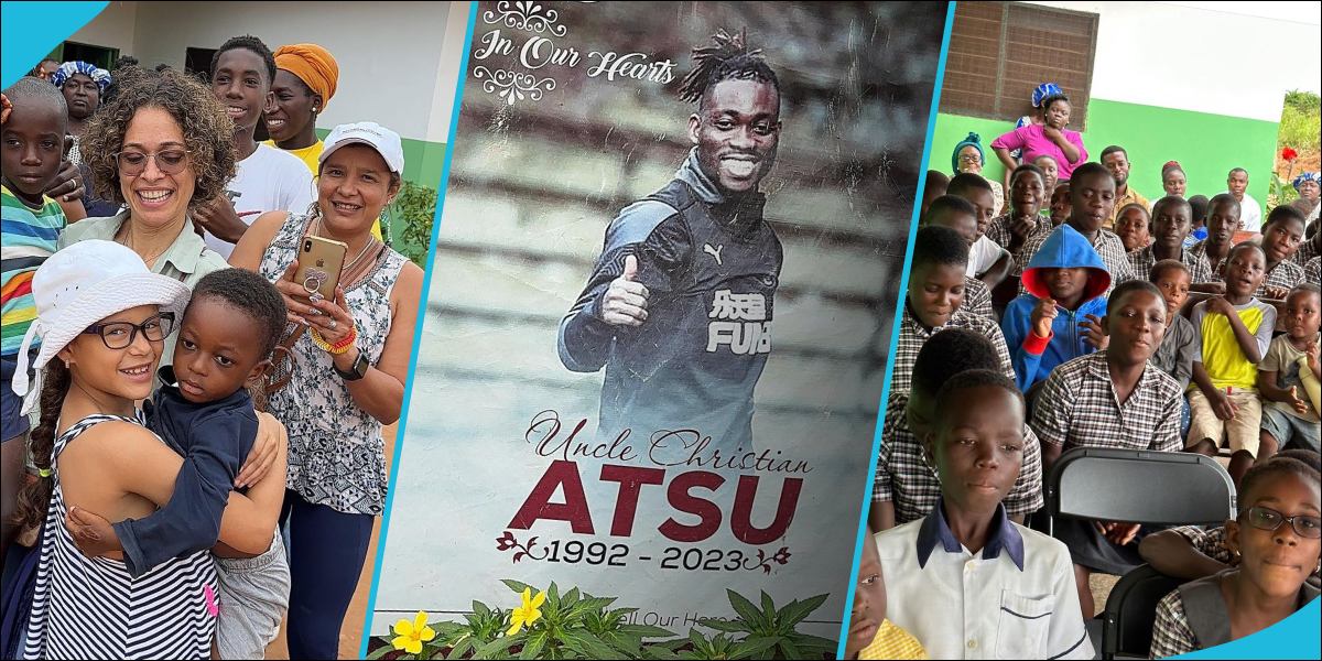 Christian Atsu: Ghanaian Doctor Theophilus Sai donates GH¢56k and clothes to late footballer's school, videos emerge