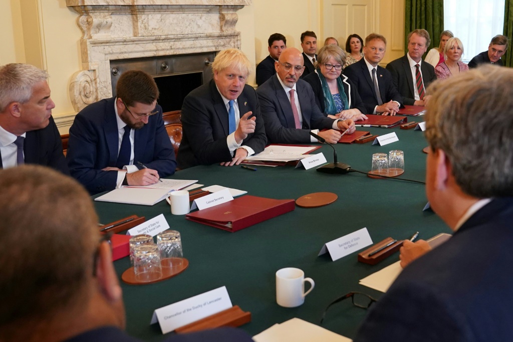 Boris Johnson chaired his final Cabinet meeting in Downing Street with his senior ministers on Tuesday