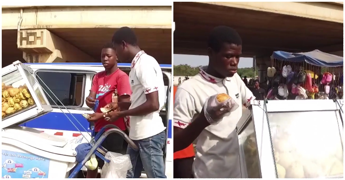 Photos of Apam, the UG student who sells yoghurt to take care of himself