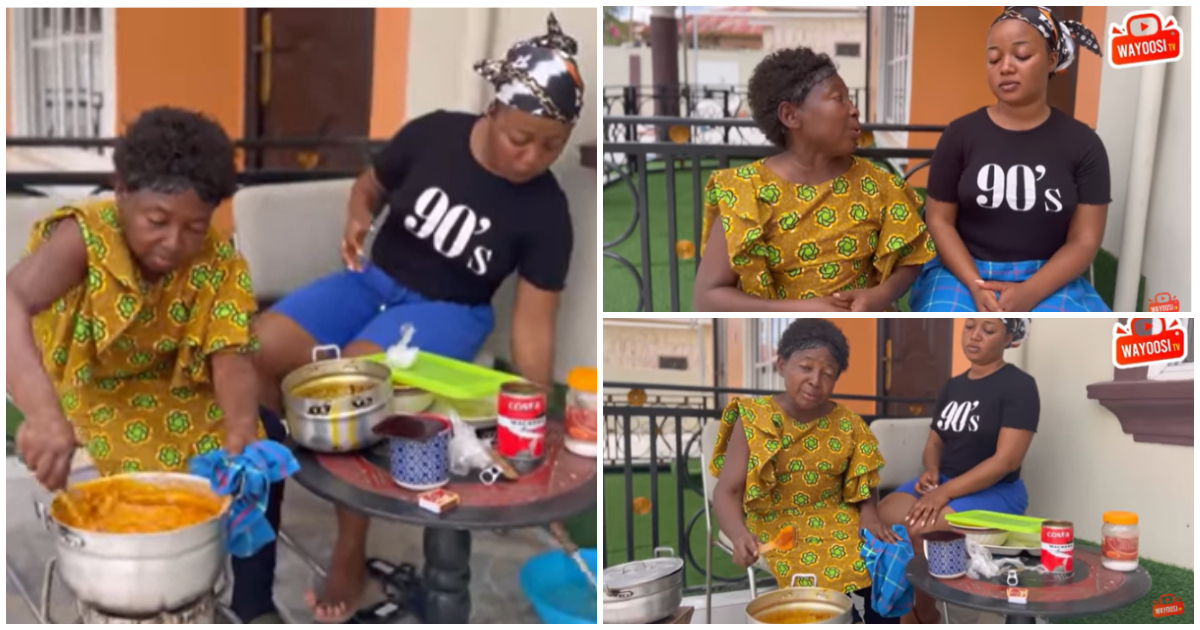 Wayoosi dresses like a woman, cooks for his wife Adepa in video