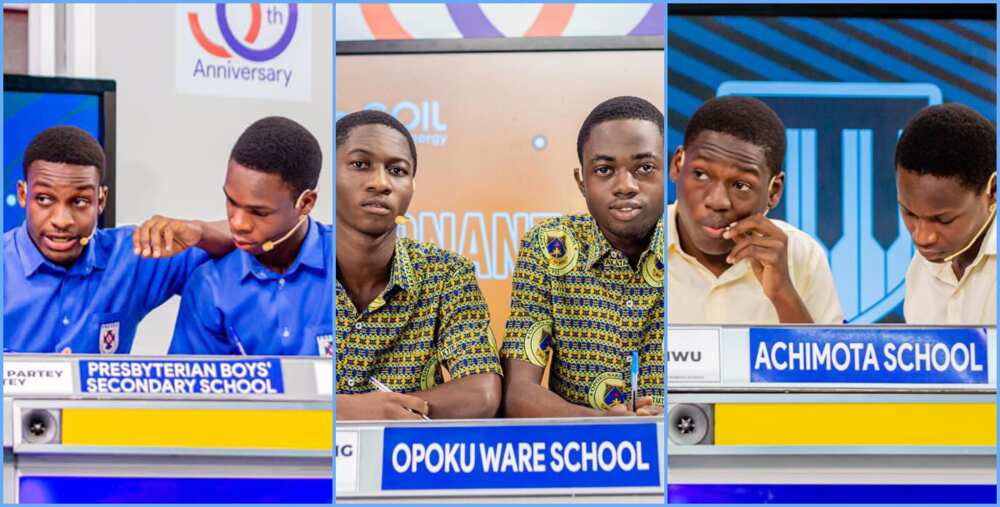 Photo of NSMQ contestants from Presec, Achimota School and OWASS