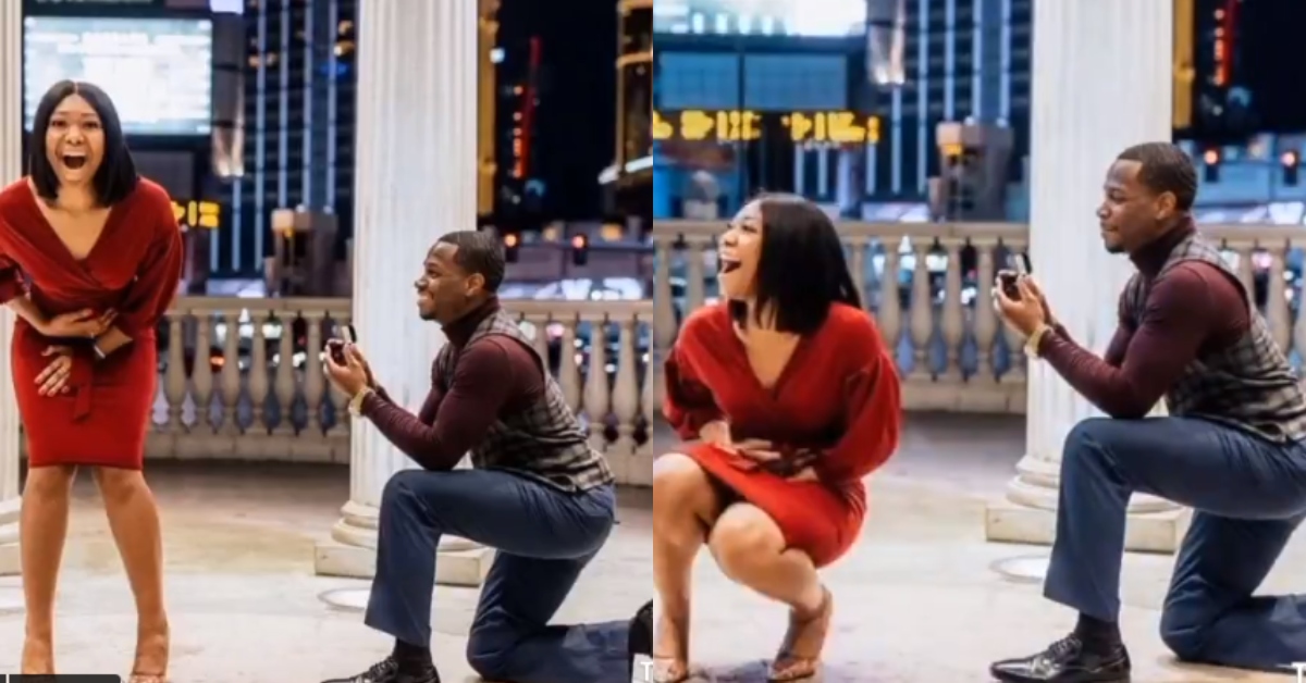 Man gives his girl surprise proposal during casual photoshoot in adorable video