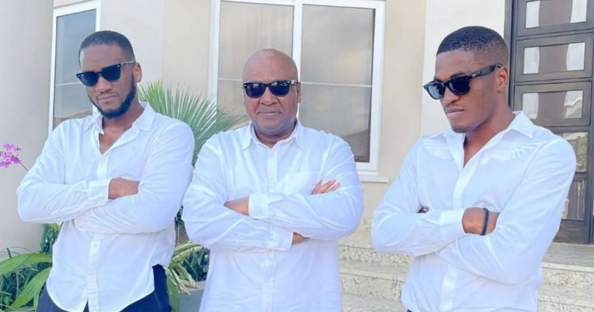Are they single? - Ladies drool over Mahama's fine sons as they step out with him on his 63rd b'day