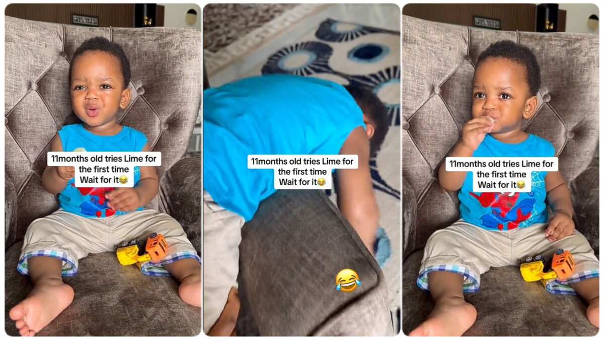 Little boy hits sofa aggressively after tasting lime for first time, funny video goes viral