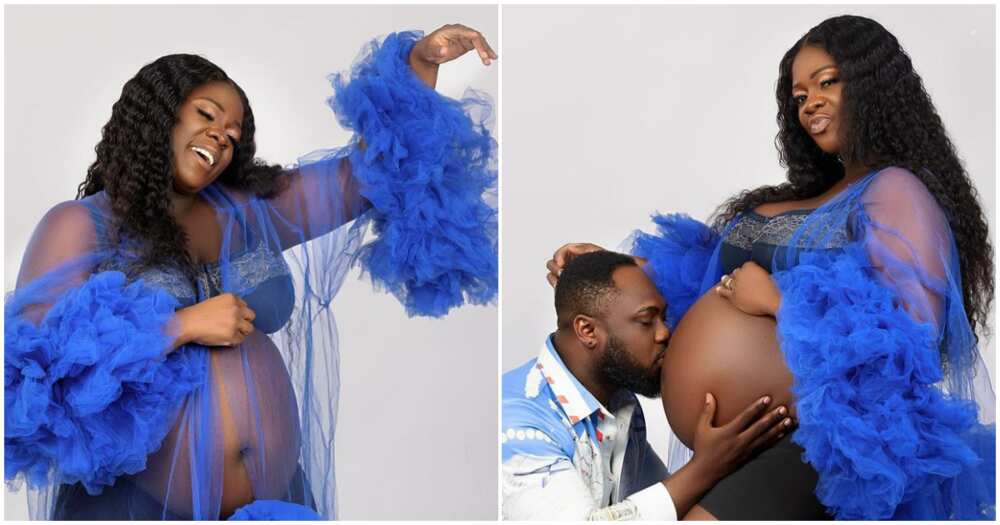 Tracey Boakye and husband Frank Badu Ntiamoah in pregnancy photoshoot