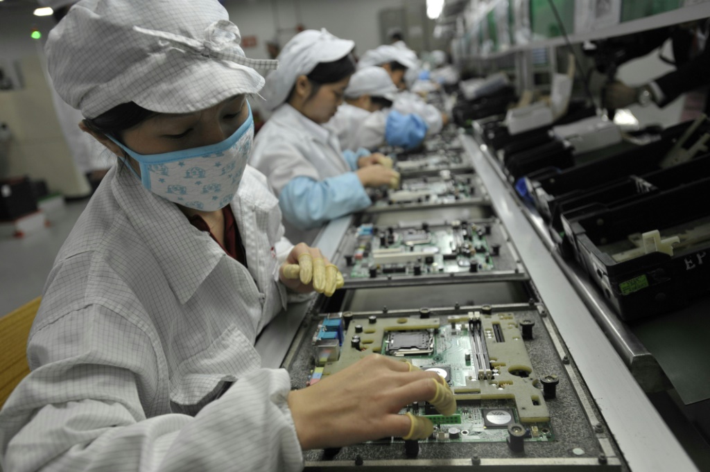 Taiwanese tech giant Foxconn employs hundreds of thousands of Chinese workers who assemble iPhones and other high-end electronics