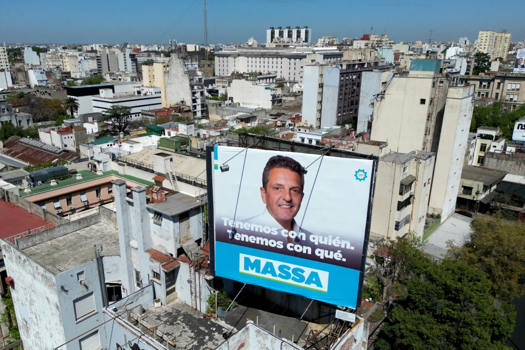 Charismatic Economy Minister Sergio Massa represents the center-left Peronist coalition, a populist movement heavy on state intervention and welfare programs that has dominated Argentine politics for decades