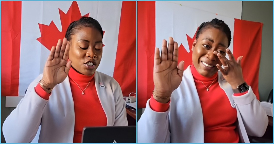 Lady becomes Canadian citizen after 12 years of relocating, cries as she pledges allegiance to new country