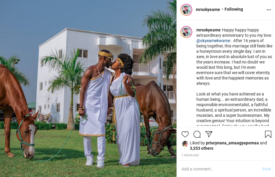 Okyeame Kwame and Annica celebrate 12th wedding anniversary (photos)