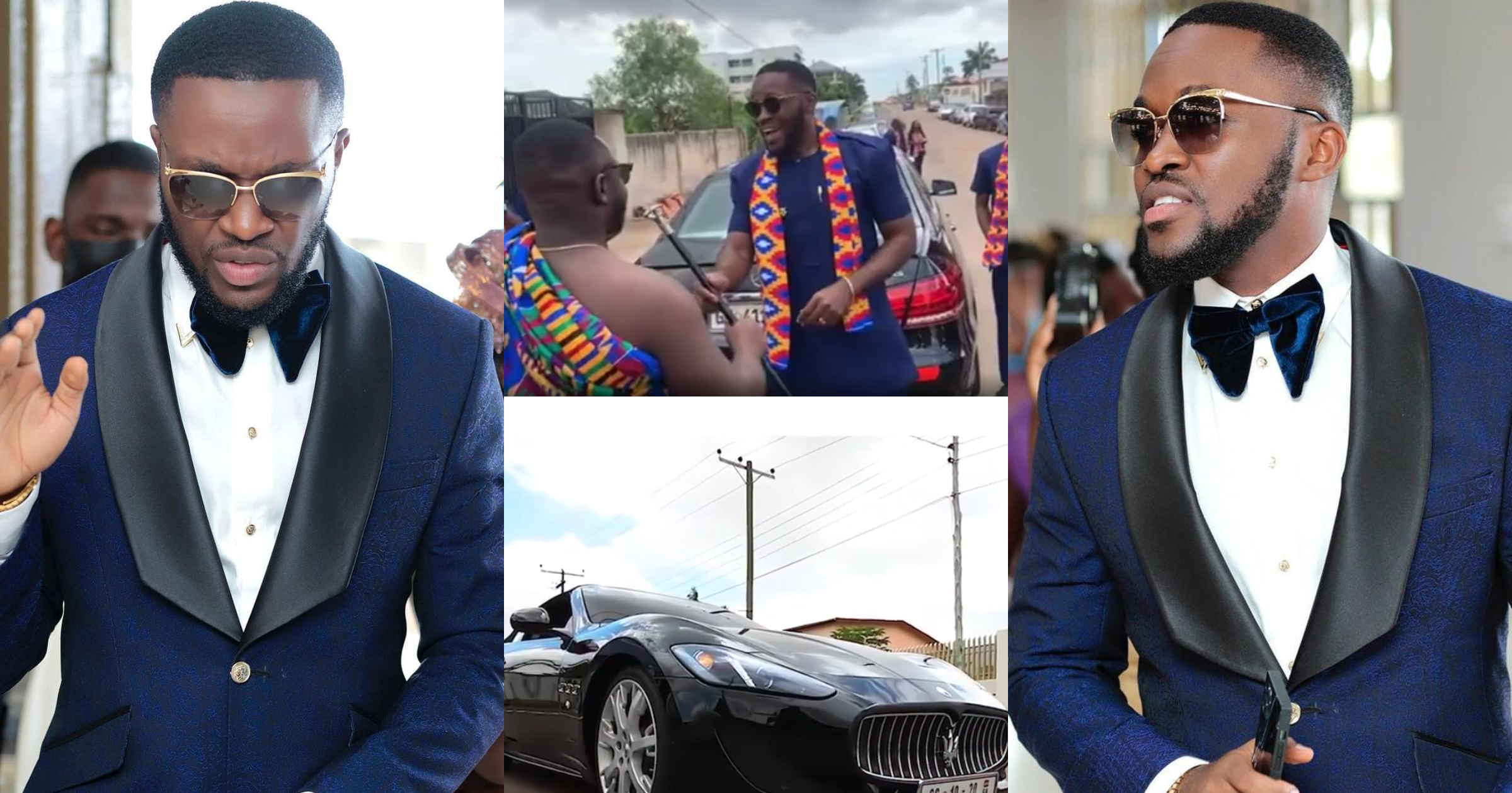 Kennedy Osei: Despite's son rides in a Maserati at friend's wedding (video)