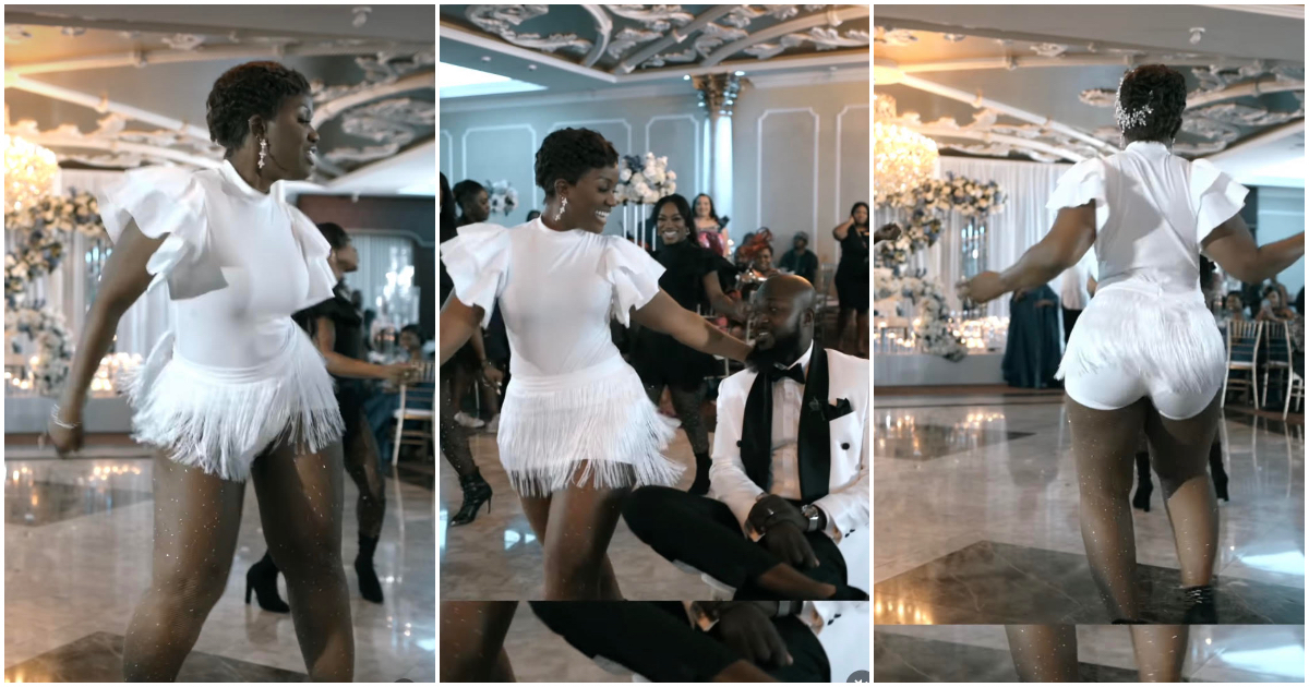 Stunning bride surprises handsome groom with beautiful Choreography while flaunting beautiful legs in short dress