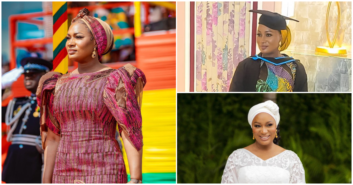 Samira Bawumia looks gorgeous in ruffled African print as she graduates from the University of London with a law degree